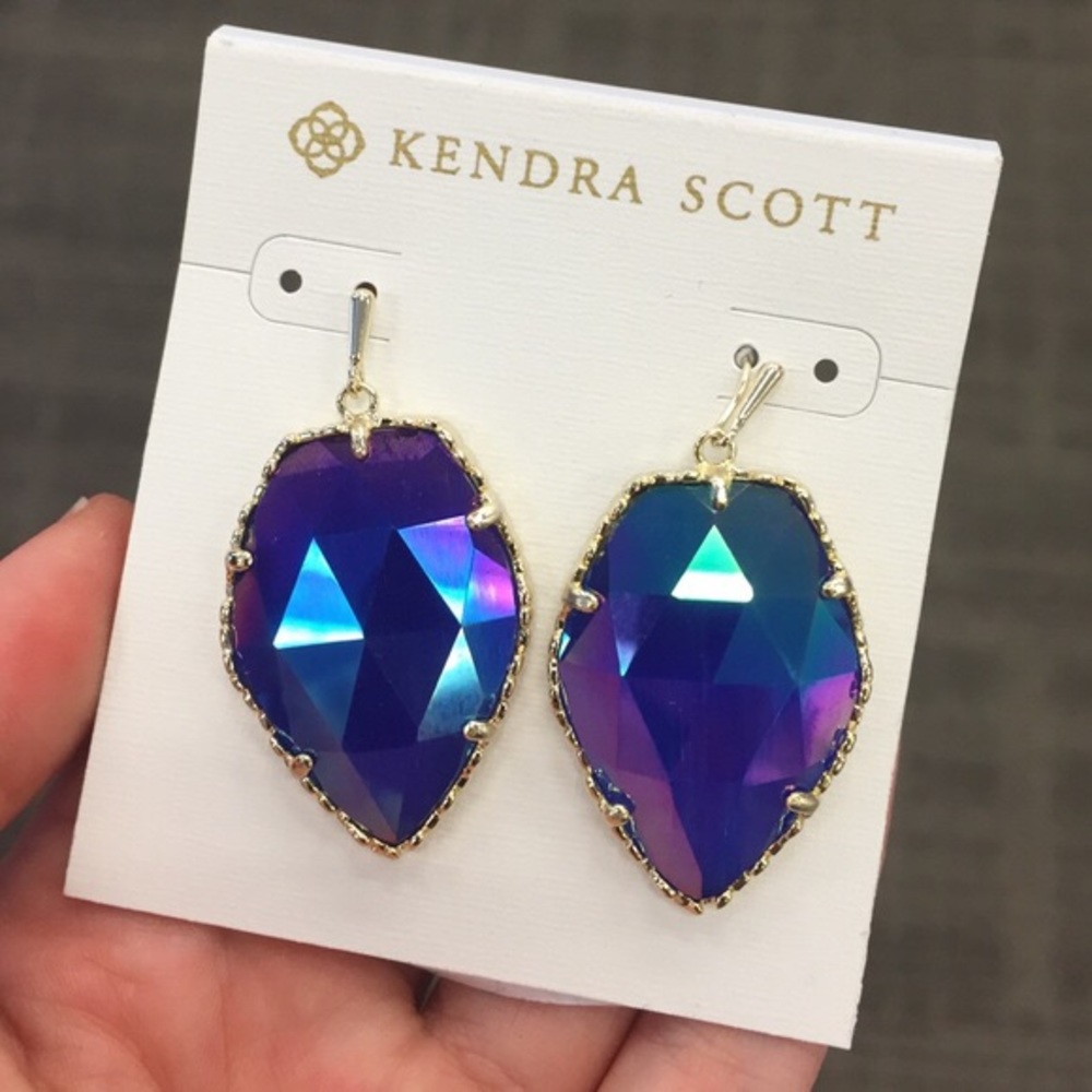 Iridescent cobalt Kendra  Scott Corley Earrings
